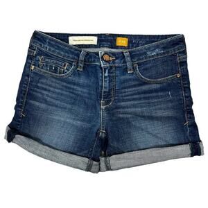 Pilcro Anthropologie Low-Rise Jean Shorts Sz 0/25"‎ Blue Y2K Stretch Denim Jorts